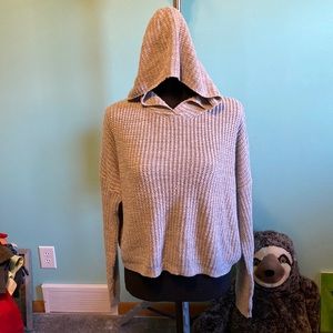 Charlotte Russe Women’s Large Cropped Hooded Acrylic Sweater EUC